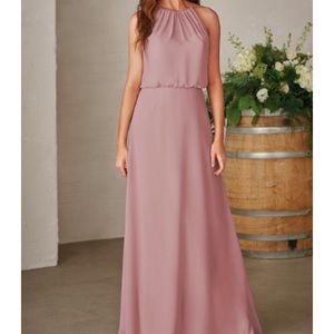 Misty Pink, size N16 floor length bridesmaid dress from Jasmine Bridal